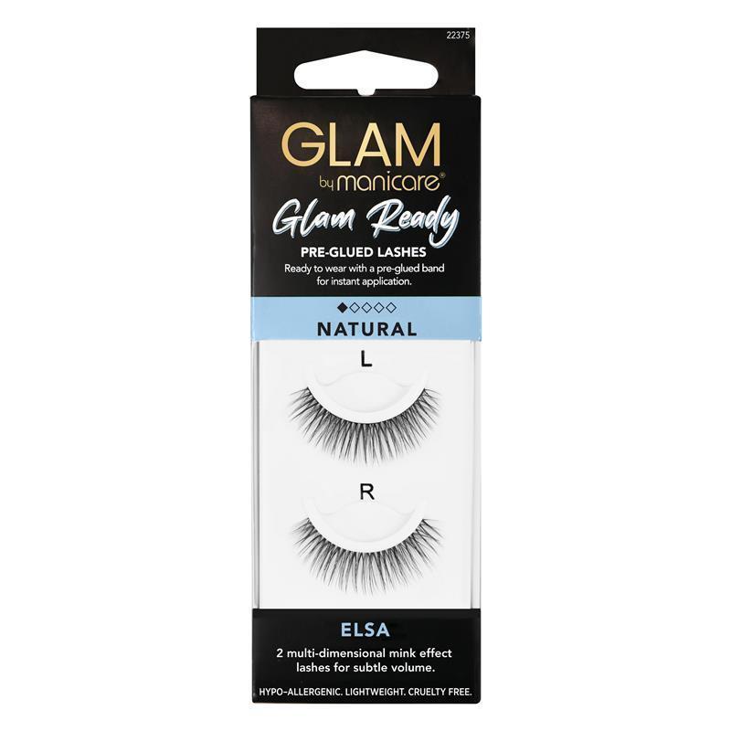 Glam By Manicare Glam Ready Pre-Glued Elsa Lashes Natural