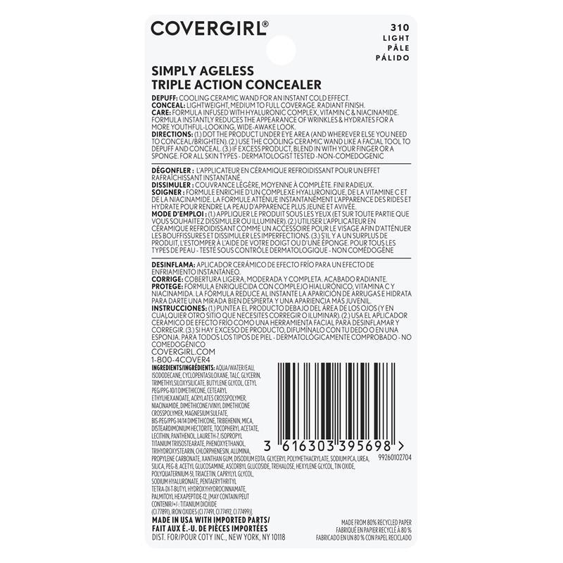 Covergirl Simply Ageless Triple Action Concealer 310 Light 7.3ml
