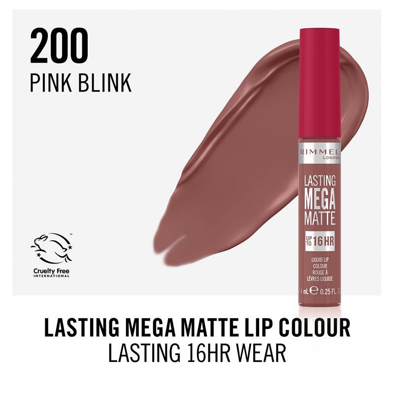 Rimmel London Mega Matte Liquid Lip 200 Pink Blink