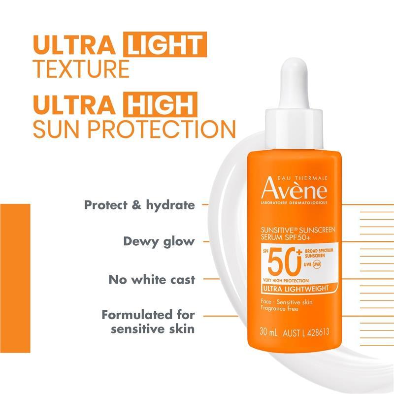 Avene Sunsitive Sunscreen Serum SPF 50+ 30ml