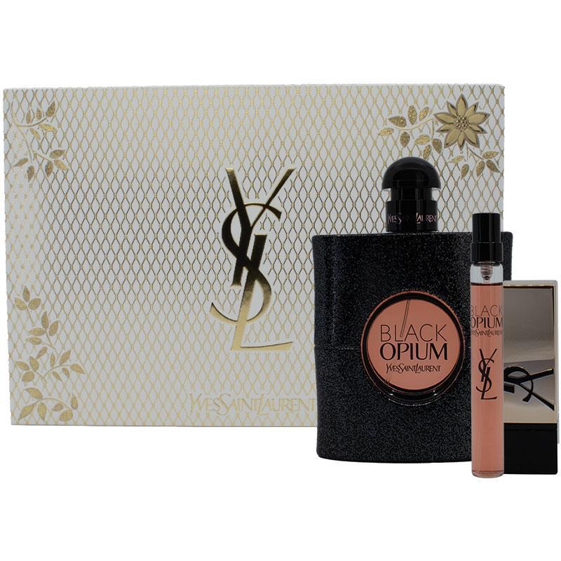 Yves Saint Laurent Black Opium Eau de Parfum 90ml + 10ml Travel Spray + Lipstick In Shade Nu Muse 3 Piece Set