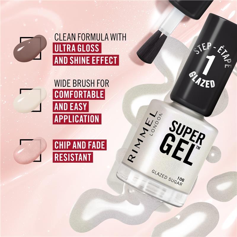 Rimmel Super Gel Nail Polish 105 Pink Glazed