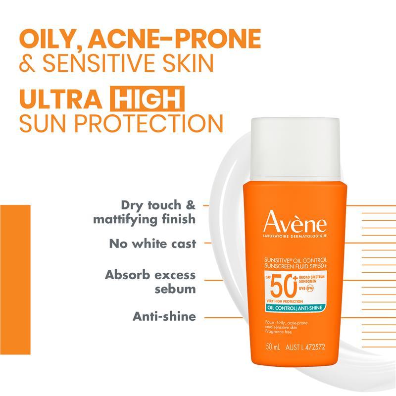 Avene Sunsitive Oil Control Sunscreen Fluid SPF50+