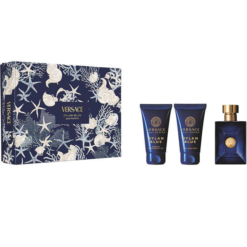 Versace Dylan Blue Pour Homme Eau de Toilette 50ml + Shower Gel + After Shave Balm 3 Piece Set 2025