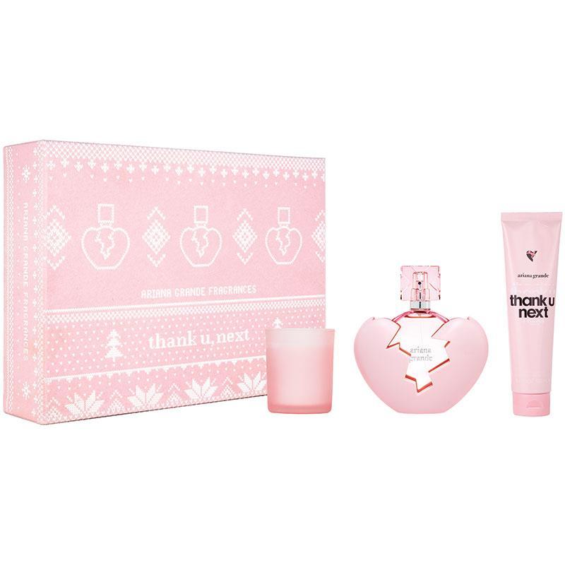 Ariana Grande Thank U Next Eau de Parfum 100ml + 7.5ml + Candle 3 Piece Set