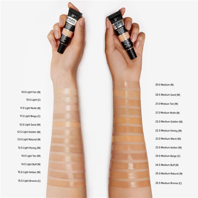 IT Cosmetics Bye Bye Under Eye Full Coverage Anti-Aging Waterproof Concealer 10.5 Light 12ml 